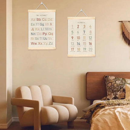 2pcs Preschool Scroll Wall Art Bedroom Decorations Nursery Wall Hanging