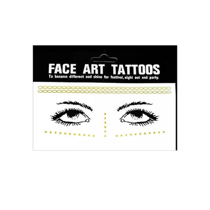 8Style Women Girl Face Gold Shine Body Temporary Tattoo Freckle Art Tattoo Paper - Aimall