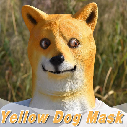 Funny Yellow Dog Animal Headgear Costume Spooky Party Props for Cosplay Fun