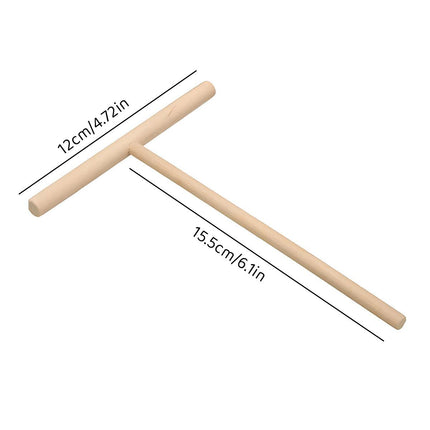 1/2PCS Wooden Crepe Pancake Spreader Stick Batter T Shape Kitchen Cooking Tool