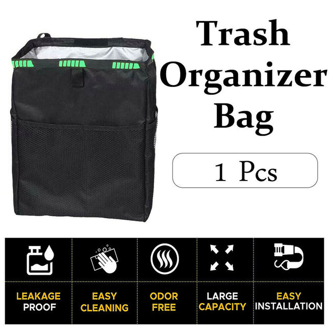 Waterproof Car Trash Bag Litter Can Garbage Waste Bin Seat Organizer Storage Box