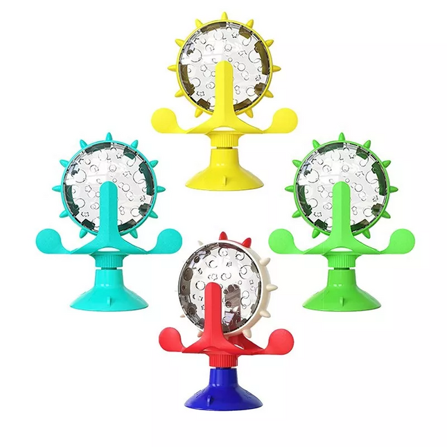 Windmill Pet Cat Treat Food Dispenser Toys Slow Feeder Puzzle Interactive Toys