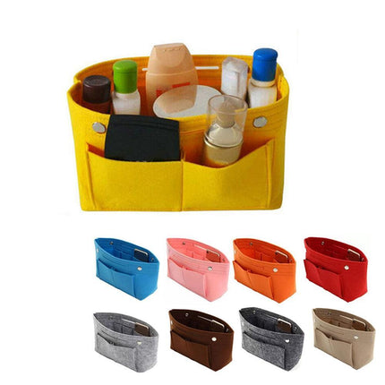 Travel Organiser Handbag Felt Bag Tote Insert Liner Purse Pouch Women 25*16*9cm - Aimall