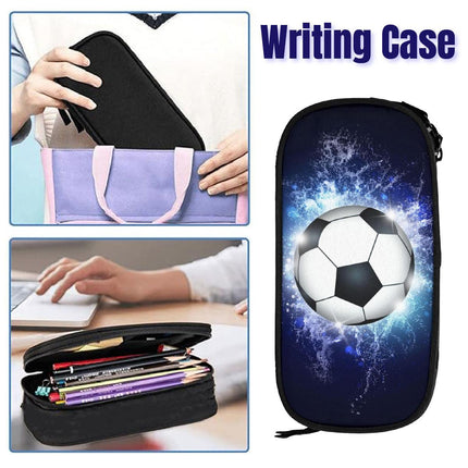 Multifunctional Football Pattern Pencil Case Cartoon Pen Bag for School Supplies