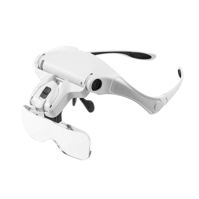 Adjustable Head Magnifier Led Light Lightweight Magnifying Glass 5 Lens Tool
