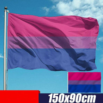 Bisexual LARGE Flag 150x90cm Bi Sexual Pride LGBT Lesbian Gay rainbow Mardi Gras - Aimall