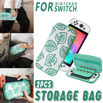 2PCS Nintendo Switch Hard Shell Carrying Case Portable EVA Storage Bag Accessories