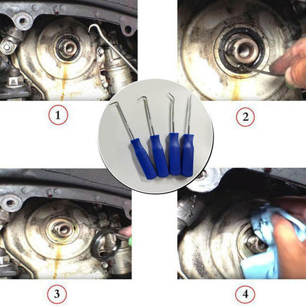 4PCS Car Pick&Hook Set O Ring Oil Seal Gasket Puller Remover Craft Hand Tool Au - Aimall