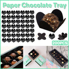 200pcs Valentines Day Paper Chocolate Trays Foldable Dessert Packaging Gift