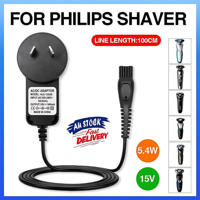 15V Shaver Charger Charging Power Adapter Cord Fit For Philips Hq8505 7000 5000