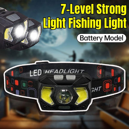 Adjustable Focus Outdoor Headlight 7 Modes Strong Lighting for Fishing Camping