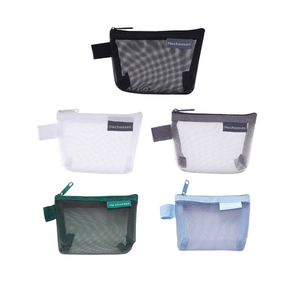 Mini Mesh Zipper Bags Storage Pouch Coin Purse ID Credit Card Holder Organizer