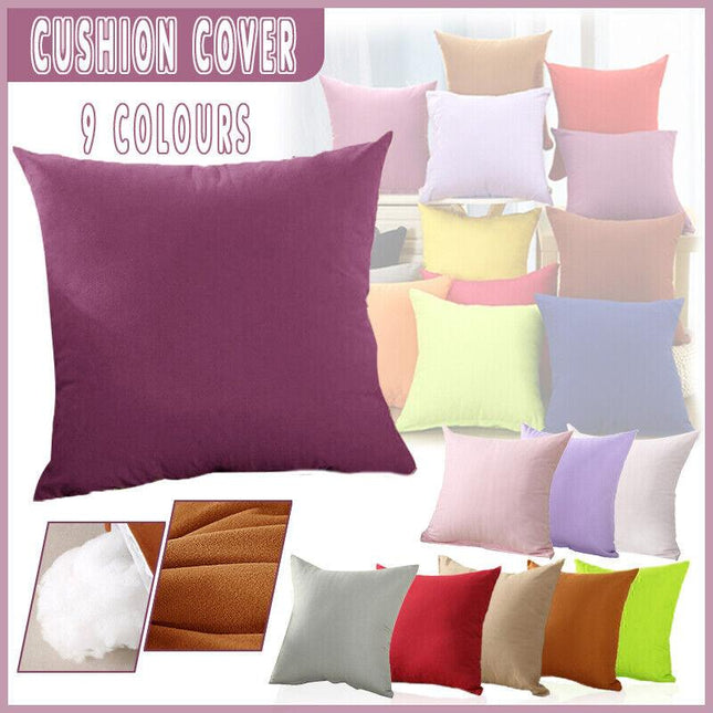 40x40cm Multicoloured Plain Solid Colour Cushion Cover Covers Decorative Pillow Case - Aimall