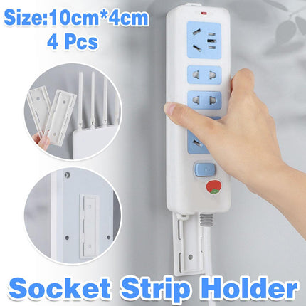 4Pcs Magic Power Strip Plug Holder Seamless Punch-Free Socket Sticker Wall Fixer