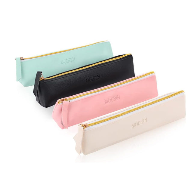 4PCS PU Leather Pen Pencil Case Makeup Cosmetic Bag Portable Storage Pouch AU
