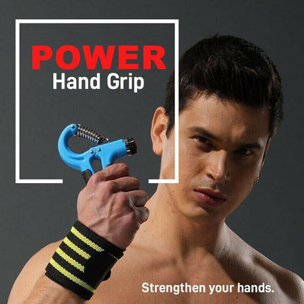 Adjustable Power Hand Grip Forearm Exerciser Gripper Strengthener Trainer 5-60Kg