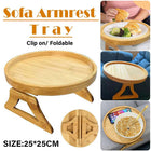 Wooden Sofa Foldable Tray Clip-on Sofa Armrest Tray Coffee Drink Snacks Holder - Aimall