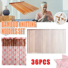 Bamboo Knitting Needles Set Case 18Sizes 36PCS 35cm For Crochet