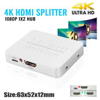 HDMI 1In 2Out 1080P 4K HDCP Stripper Splitter Power Signal Amplifier White - Aimall