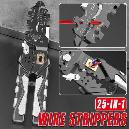 25in1 Wire Stripping Pliers Multi Function Cable Splitter Cutter Winding Tool