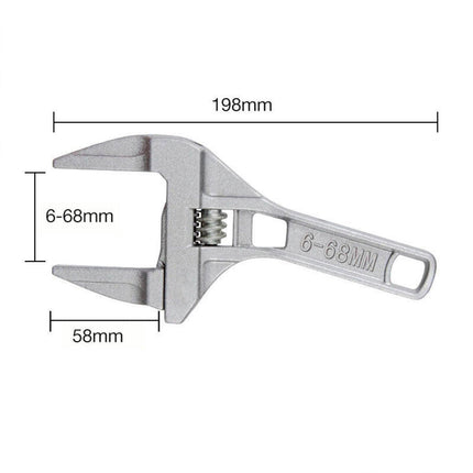 Wide Jaw Wrench Shifter Spanner 6-68Mm Adjustable Light Duty Key Hand Tool Light