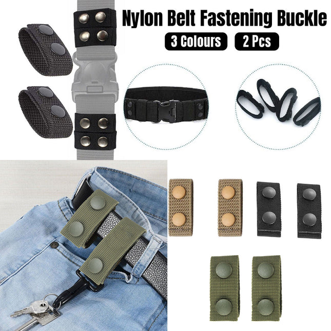 2PCS Outdoor Tactical Belt Loop Snap On Retainer Buckle Clip Holder Hiking Gear