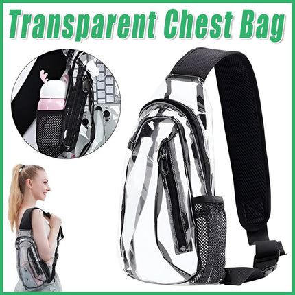 Transparent Chest Bag Outdoor Sports Crossbody Satchel Travel Gym Storage Bag
