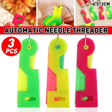 3 PCS Mini Fashion Automatic Needle Threader Sewing Threading Guide Device Tool - Aimall