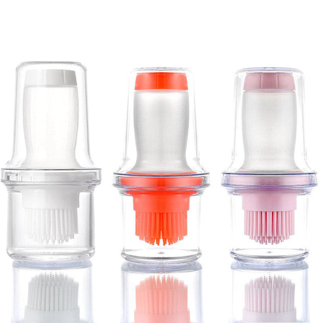 Kitchen Oil Dispenser Brush with Storage Lid Cooking Basting Sauce Tool Set