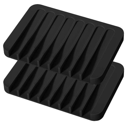 2X Silicone Soap Dish Soap Holder Rack Tray Plate Saver Storage For Bathroom new - Aimall
