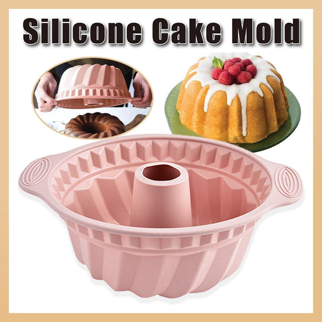Silicone Chiffon Cake Mold Nonstick Round Mousse Baking Pan Easy Demoulding Tool