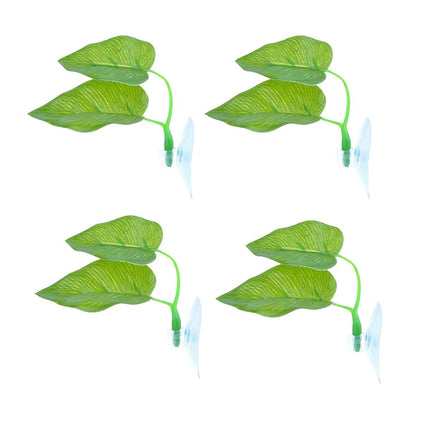 4pcs Aquarium Decoration Artificial Betta Fish Leaves Resting and Spawning Set