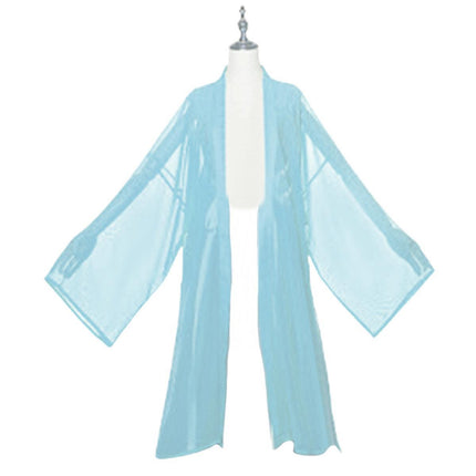 Hanfu Cyan Beizi Coat Traditional Chinese Outerwear for Spring and Summer