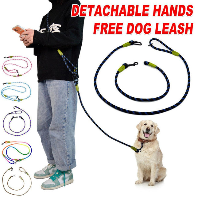 Adjustable Diagonal Dog Walking Leash Hands Free Crossbody Pet Lead Dogs