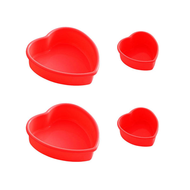 4pcs Simple Love Silicone Cake Moulds Baking Molds for Cupcakes and Desserts