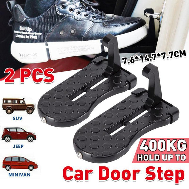 2xVehicle Access Roof Of Car Door Step Doorstep Rooftop Latch Pedal Hook Folding - Aimall