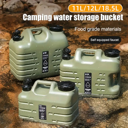 Outdoor Camping Water Storage Bucket with Faucet Portable Square Drinking Tank