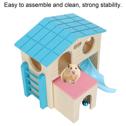 Wooden Luxury Hamster Villa Escape House Fun Nest Pet Home for Small Animals