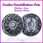 Twelve Constellations Coin Sun and Moon Challenge Medal Double-sided Embossed - Aimall