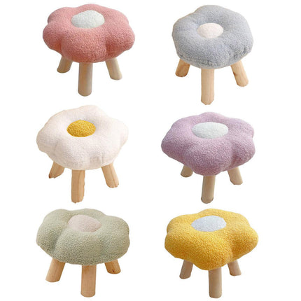 Small Flower Short Stool for Entryway or Living Room Shoe Bench or Footrest