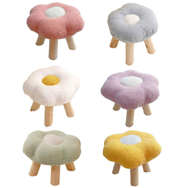 Small Flower Short Stool for Entryway or Living Room Shoe Bench or Footrest