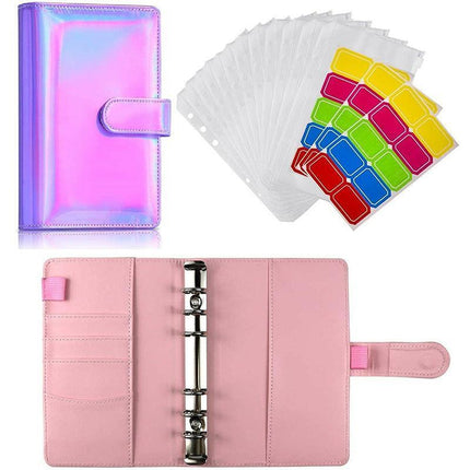 A6 Pu Leather Binder Pockets Cash Envelope Planner Notebooks