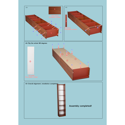 7 Tier Floor Standing Storage Shelf Sturdy for Living Room Office Space Saving