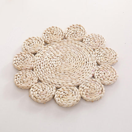 Boho Wall Decor Set 7PCS Handwoven Natural Rattan Cotton Living Room Porch