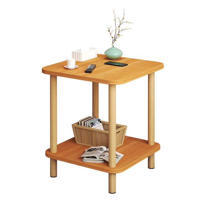 2 Tiers Night Stand Bedside Table Space Saving Durable for Bedroom Living Room