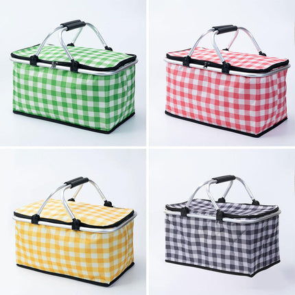 Foldable Picnic Basket Outdoor Camping Carrying Basket Portable Food Storage