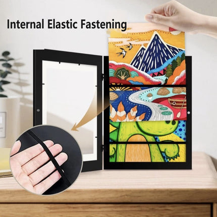 Kids Art Display Frames Set Wooden Artwork Holder 2PCS Children Drawing Storage