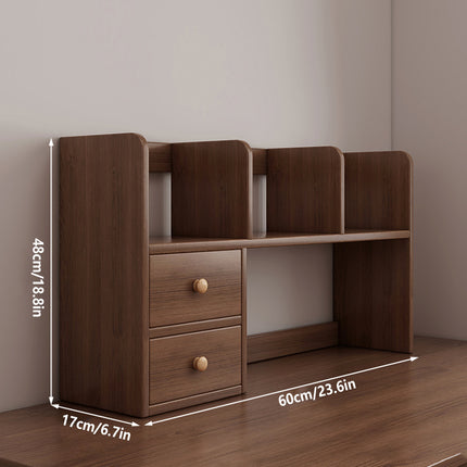 Engineered Wood Desktop Storage Rack Desk Bookshelf Organiser for Study or Office