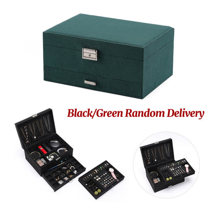 Vintage Triple Jewellery Storage Box Multifunctional Organizer Jewellery Case