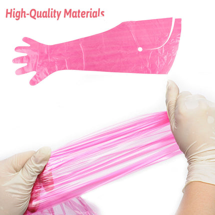 50pcs Clear Long Arm Glove Plastic Farm Glove Disposable Vet Glove Midwifery